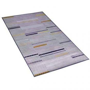 Alfombra Moderna Abstracta Gris Amarillo de Poliéster 80 x 150 cm Pelo Bajo