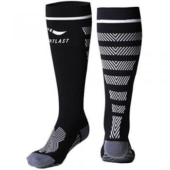 Sportlast Pro Calcetines de compresión, Negro/Blanco, XS