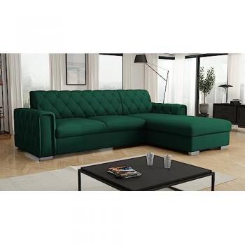 Sofá rinconero Columbus 203, con función de descanso y caja de ropa de cama, dimensiones 267 x 85 x 185 cm