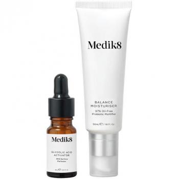 Medik8 Balance Moisturiser with Glycolic Acid Activator Oil-Free Probiotic Mattifier 50mL