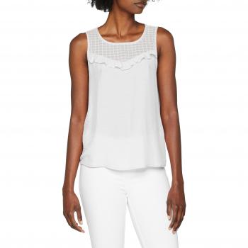 Only Onlmella S/l Top Box Wvn, Camiseta sin Mangas para Mujer, Blanco Bright White, 42