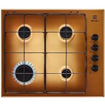 Electrolux KGS6404T Piano Cottura a Gas 4 Fuegos 60 cm Color Marrón con Quemador Wok y Perfil Slim