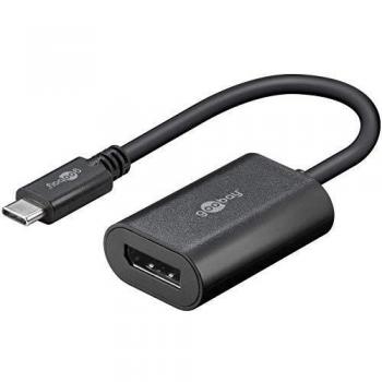 goobay 38530 USB Adaptador de c, 0,2 m, Color Negro