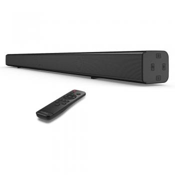 Barra de sonido de 60w, Mindkoo altavoz bluetooth 4.2 con subwoofer inalámbrico de 32 pulgadas, sistema bass réflex, sonido virtual envolvente, cable óptico y mando a distancia incluido, tecnología DSP, negro