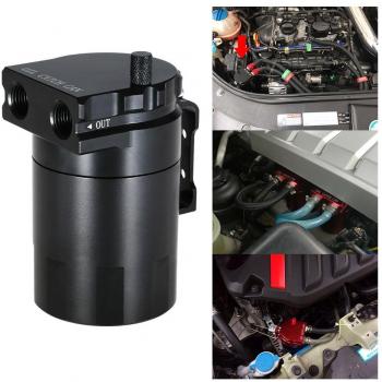 KKmoon Motor Aceite Catch Tanque de Respirable Compatible con Aleación de Aluminio Universal + Manguera Kit