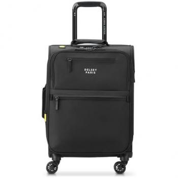 Maleta Delsey Paris Maubert 2.0 Expandable Trolley 81L negro puro, Maleta de cabina blanda con capacidad de 40.32 L, Maleta Trolley expandible de 55 cm con capacidad de
