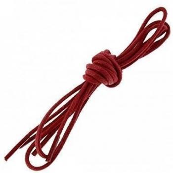 Los Cordones francés - Cordones redondos algodón encerado color rojo Vermillon rojo 40