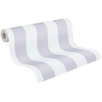 Papel Pintado Infantil Little Love Rayas Grises y Blancas, Textura Lineal, 0.53 x 10.05 m