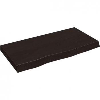 Estantería de Pared Marrón Oscuro 80x40x(2-6) cm de Roble Macizo Tratado