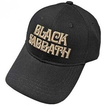 Black Sabbath Text Logo Black Baseball Cap - One Size - 100% Cotton