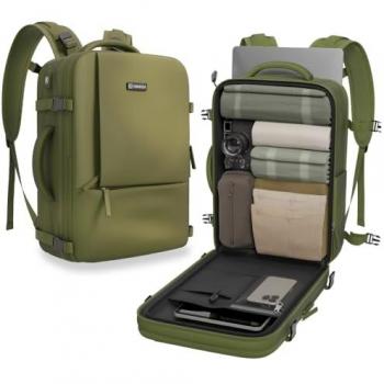 Mochila de Viaje Cabina Numada Explorer B40 40x20x25cm (20L) Verde con Compartimento para Portátil 15, Varios Bolsillos y Zapatero