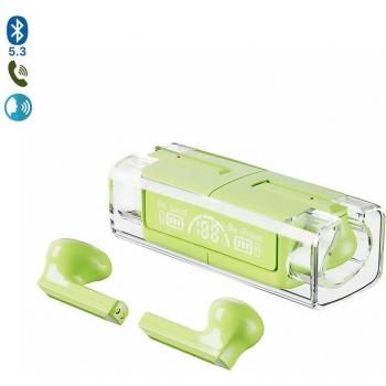 Auriculares TWS D32 con pantalla indicadora de carga y base transparente