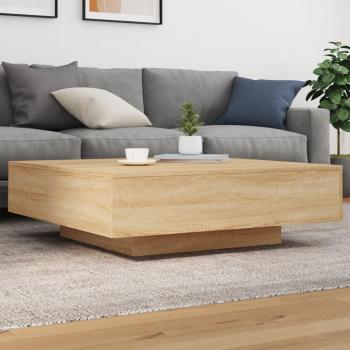 vidaXL Modern Coffee Table in Sonoma Oak - Engineered Wood, 100x100x31 cm, Sturdy and Versatile Design for Living Room or Office