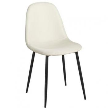 Silla de Comedor Teok Negra con Tela Beige
