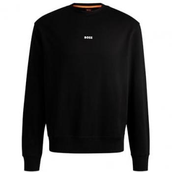 BOSS Orange Men's Relaxed-Fit Cotton Terry Sweatshirt with Contrast Logo