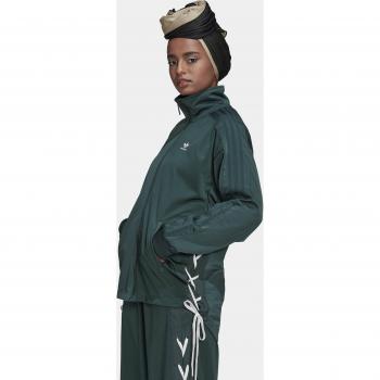 Adidas Women's Laced Lightweight Zip-Through Tracktop Jacket in Green