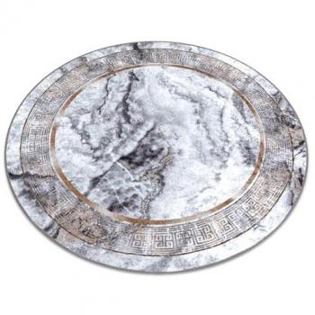 Alfombra Lavable Miro 51199.805 Círculo Mármol Antideslizante - Gris/Dorado 200 cm