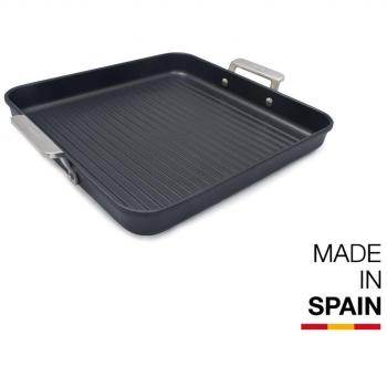Valira Aire - Grill Premium de 23x23 cm hecho en España, aluminio fundido con antiadherente reforzado, apto para inducción