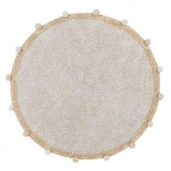 Alfombra Lavable Redonda de Algodón Bubbly Natural Miel Ø120 cm