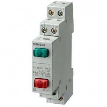 Siemens Pulsador Doble 1NA-1NC con Iluminación, SENTRON 5TE4, 20A, 2 Botones Rojo Verde, LED 230V