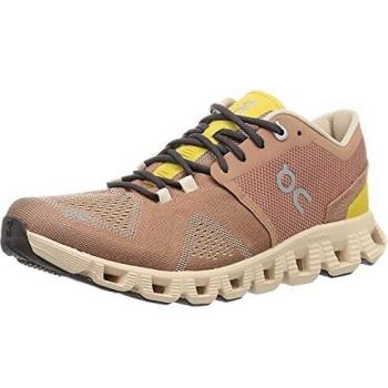 Zapatillas Running Mujer On Running CLOUD X - Ligereza, Zapatilla Neutral Mujeres - Marrón, Amarillo