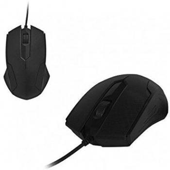 Ratón óptico USB negro con cable ART AM-93, 2 botones y rueda