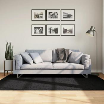 Alfombra Shaggy PAMPLONA Long Hound Modern Black 140x200 cm