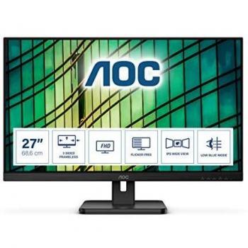 AOC 27E2QAE 27 LED IPS FullHD 75Hz FreeSync HDMI VGA DisplayPort Altavoces Monitor Negro