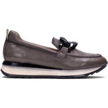 Mocasines de Piel Kate gris para mujer