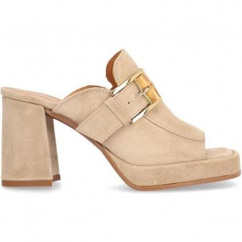 Sandalias de tacón de mujer Chiara beige
