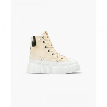 Inuikii High Matilda Canvas Sneakers, Beige, Female, Size: 7 UK / Size: 10 US