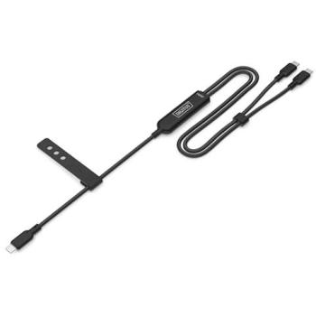 Cable de Carga USB-C 2 en 1, 140W, 1.8m, Negro