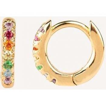 Pendientes Trendy de Vidal & Vidal en oro 18 Kt con circonitas multicolor y diseño de aro G3414 para mujer.