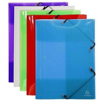 Carpeta Exacompta con gomas 3 solapas Polipropileno 510º Crystal Colours A3