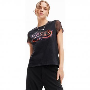 Desigual Graffiti Love T-shirt Black Talla XL