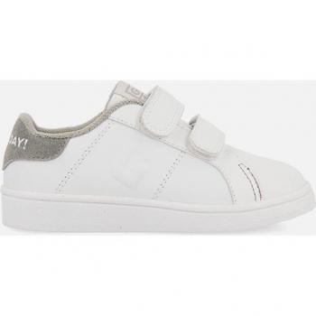 Zapatillas deportivas Gioseppo Colegiales Blancas con Doble Cierre Adherente, Puntera Reforzada y Detalle en Gris