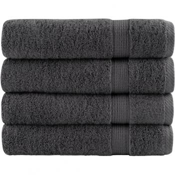 Toallas de ducha premium SOLUND 4 unidades antracita 70x140 cm 600 g/m²