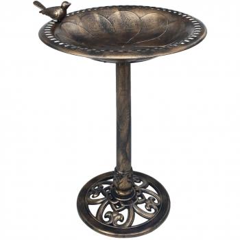 vidaXL Garden Bird Bath Bronze Plastic