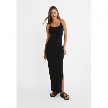 Stradivarius Black Long Fitted Strappy Dress XL