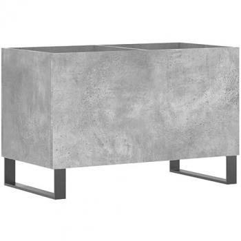 Mueble discos madera contrachapada gris hormigón 74,5x38x48 cm