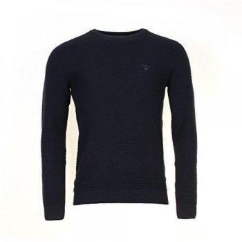 GANT Nouveaux Prep Textured Cotton Mens Crew Evening Blue M