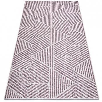 Alfombra Sisal Beige/Rosa Zigzag 60x110 cm