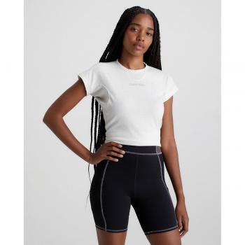 Camiseta deportiva mujer Calvin Klein Hybrid manga corta blanco gris - S