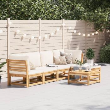 6-Piece Acacia Solid Wood Garden Lounge Set with Cushions