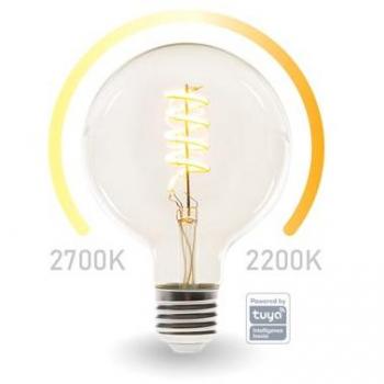 Bombilla LED Inteligente WiFi Perel - Blanco Cálido & Blanco Cálido Intenso - E27 - G125