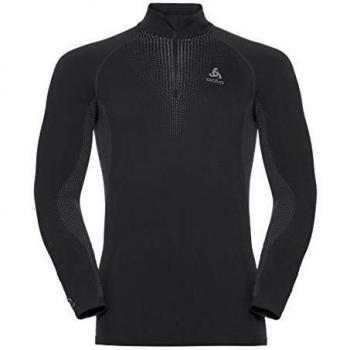 Odlo Performance Suw Manga Larga para Hombre, Hombre, 7613361250101, Negro/Gris hormigón, XXL