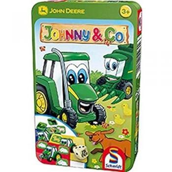 Juego de Mesa Johnny & Co - Edición de Viaje John Deere, Ideal para Niños, Juego de Búsqueda y Colección