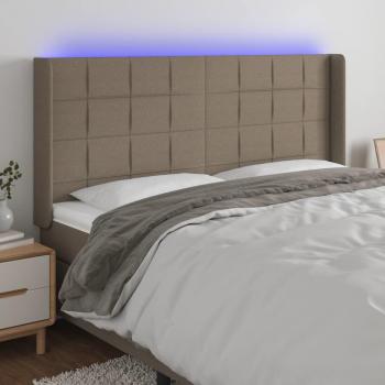 Cabecero Led Tortorora 183x16x111/128 cm Tela Gris Taupe