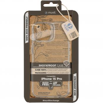 Muvit Funda Shockproof 2m Transparente para iPhone 15 Pro