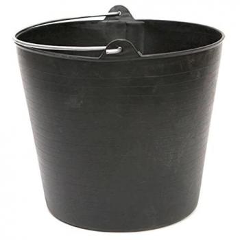 Acan Capazo Espuerta con Asa Metálica, Capacidad de 26 Litros, Cubo Resistente, Color Negro